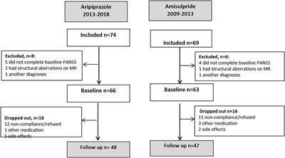 Differential Effects of Aripiprazole and Amisulpride on Negative and Cognitive Symptoms in Patients With First-Episode Psychoses